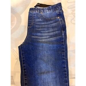 Kim Rogers Petite Pull On Jeans Women's 8P Blue Denim Elastic Waist